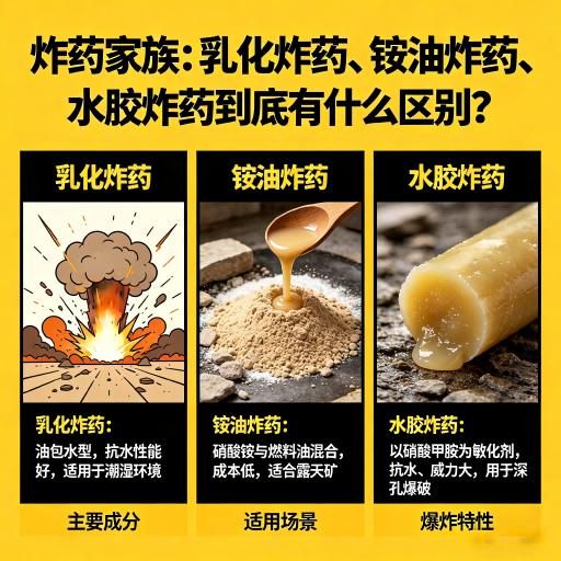 隆回炸药家族：乳化炸药、铵油炸药、水胶炸药到底有什么区别？